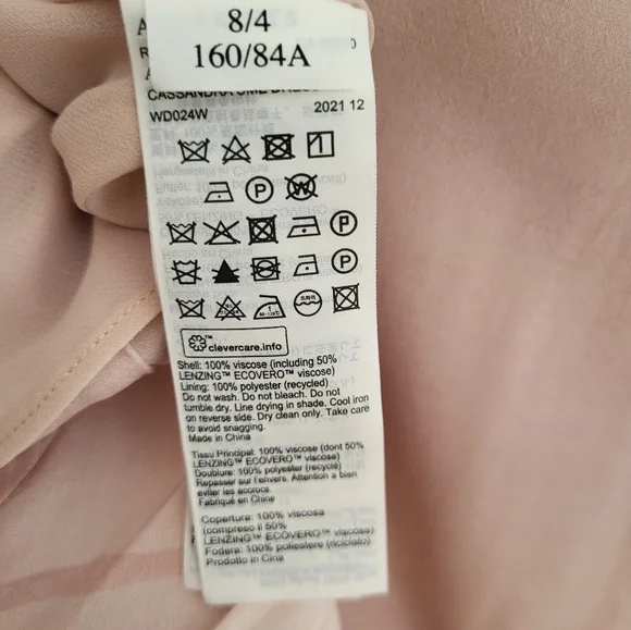 All Saints Cassandra Ume Petal Pink Dress Long Sleeve Size 4 - Picture 15 of 16